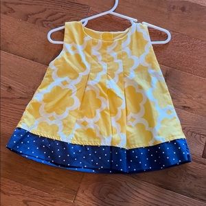 Persnickety Boutique navy/yellow top/tunic 12-18m